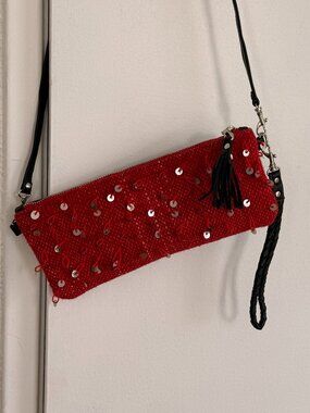Moroccan Artisan Handmade Leather Baguette or Pochette Clutch Purse